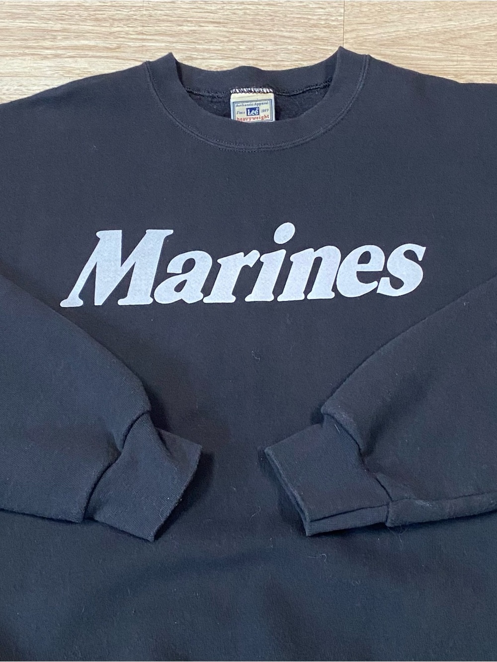 Vintage Marines Crew Neck Men’s XL Black Lee Heavyweight Long Sleeve Sweatshirt